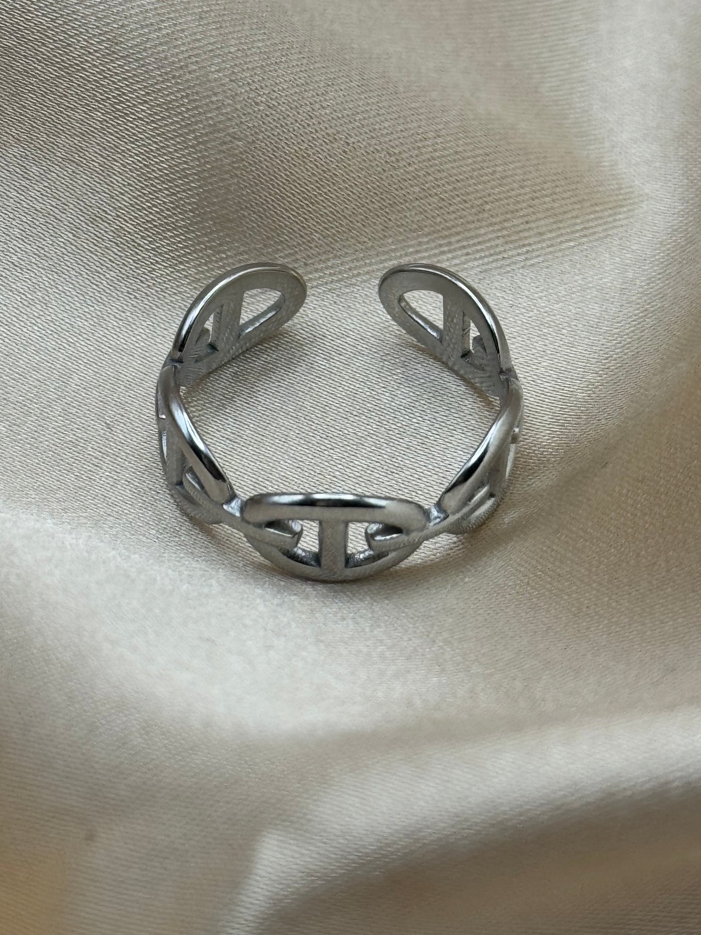 Bague Jade couleur argent