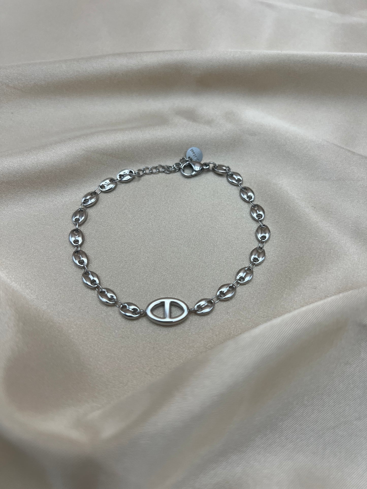 Gourmette Jade couleur argent