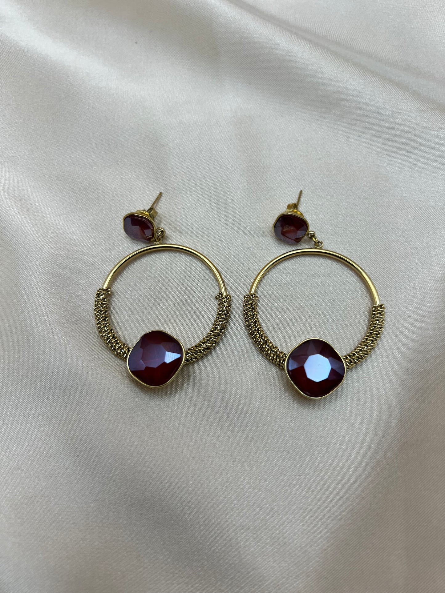 Boucles d'oreilles Ardélia rouge