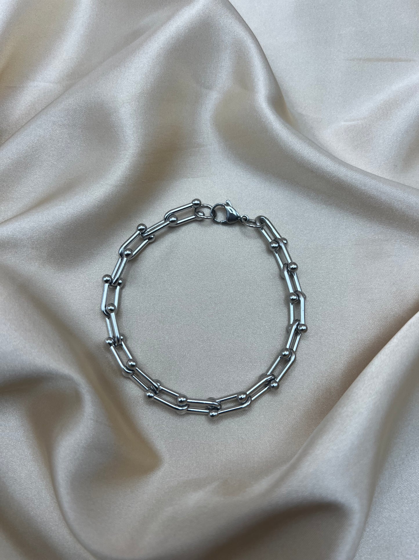 Gourmette Naïs pour homme couleur argent