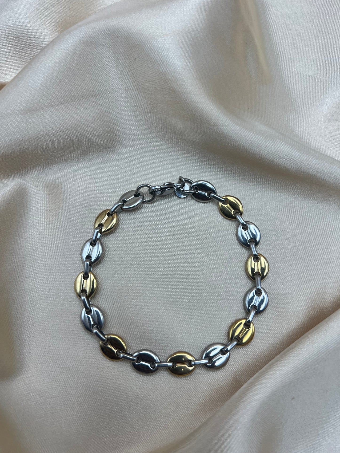 Gourmette Romy pour homme couleur or + argent moyen