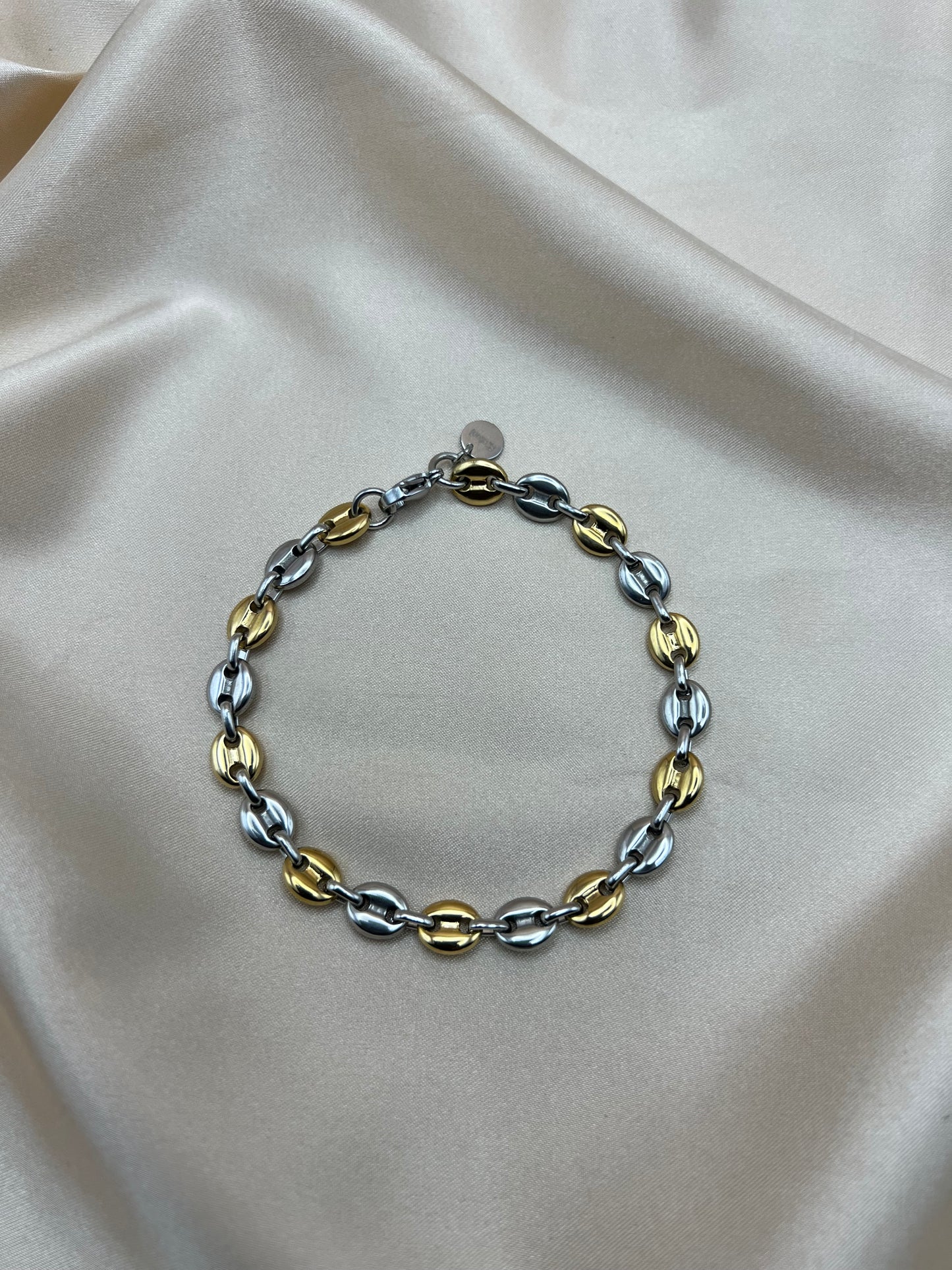Gourmette Romy pour homme couleur or + argent petit
