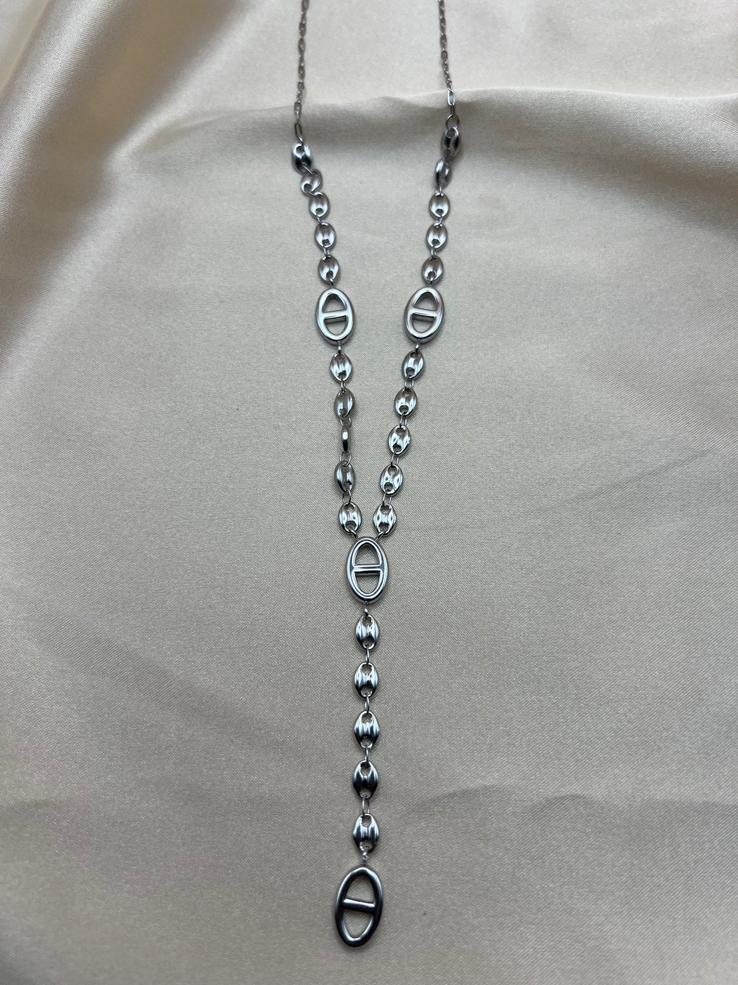 Sautoir Jade couleur argent
