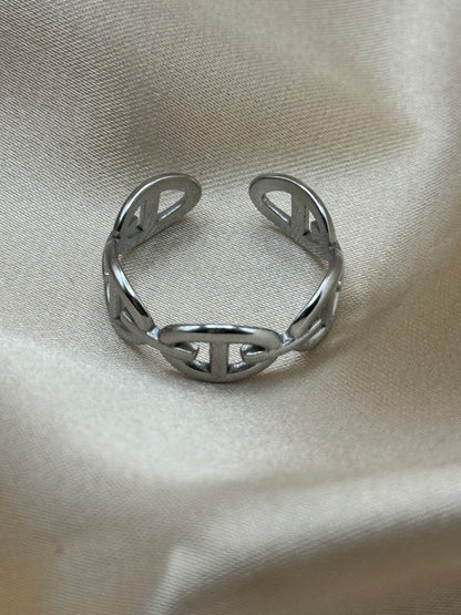 Bague Jade couleur argent