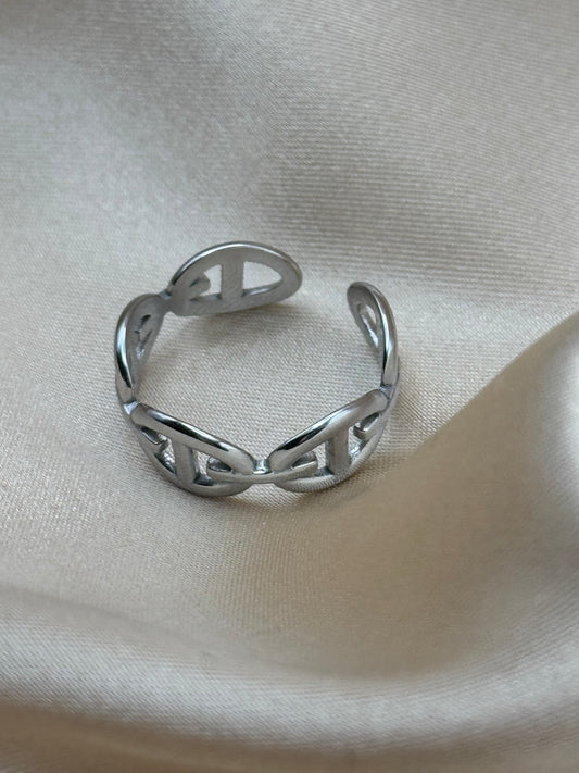 Bague Jade couleur argent