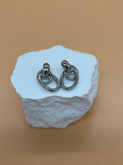 Boucles d'oreilles Amoréa couleur argent