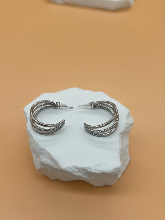 Boucles d'oreilles Zyrel couleur argent