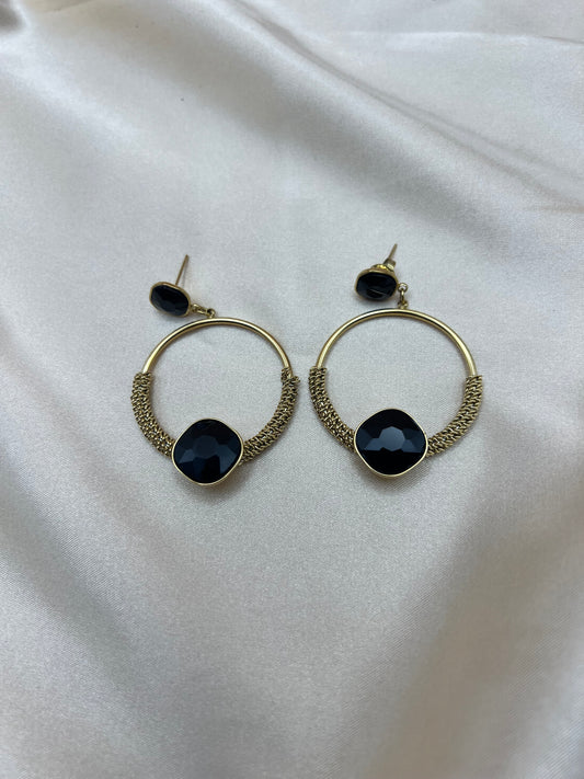 Boucles d'oreilles Ardélia noire