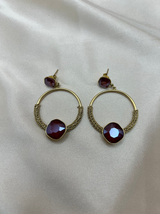 Boucles d'oreilles Ardélia rouge