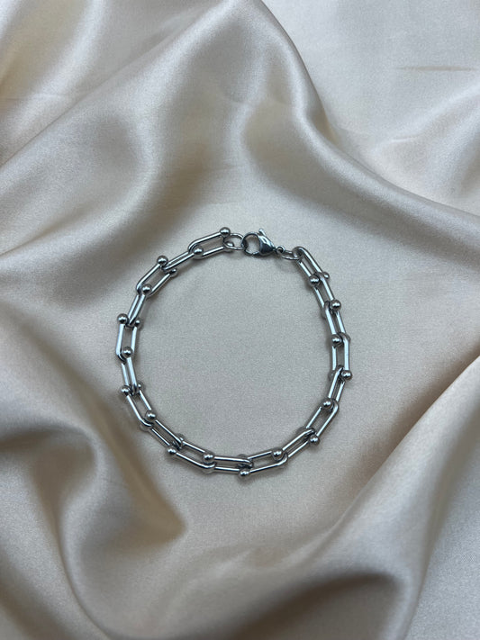 Gourmette Naïs pour homme couleur argent