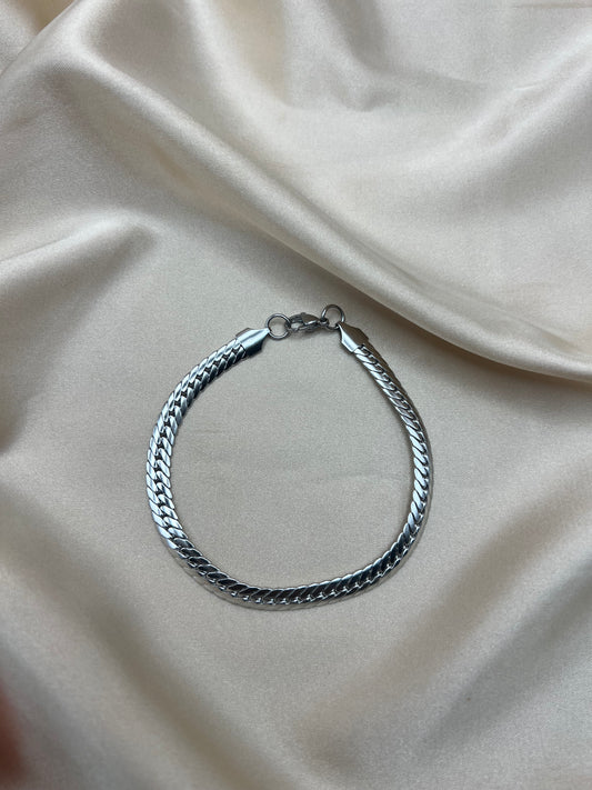 Gourmette Saphine pour homme couleur argent
