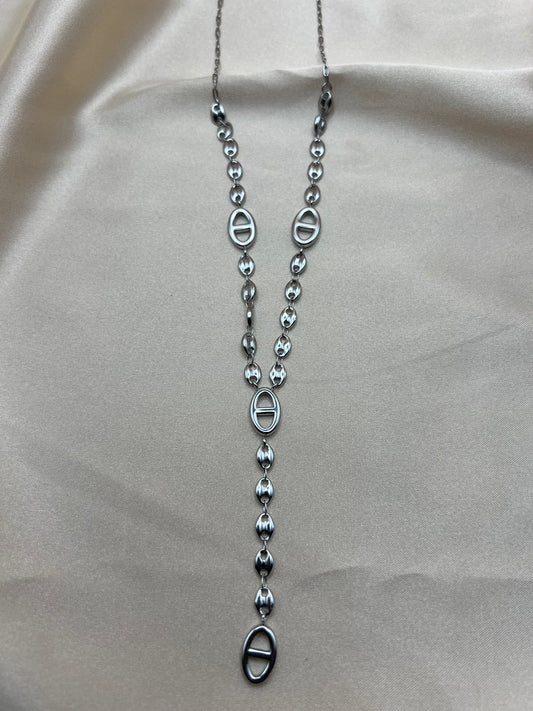 Sautoir Jade couleur argent